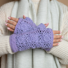 Sjaal Met Verhaal Handwarmers Granny Square Lila