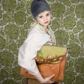 Hi-di-hi Tas Busy Bird Orange Green