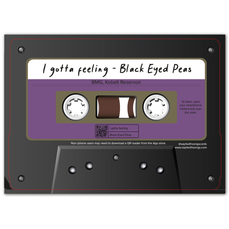Say It With Songs Kaart Black Eyed Peas I Gotta Feeling