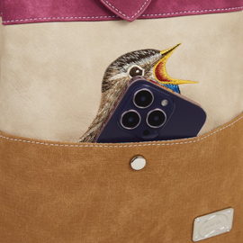 Hi-di-hi Tas Song Song Cerise Beige Cognac