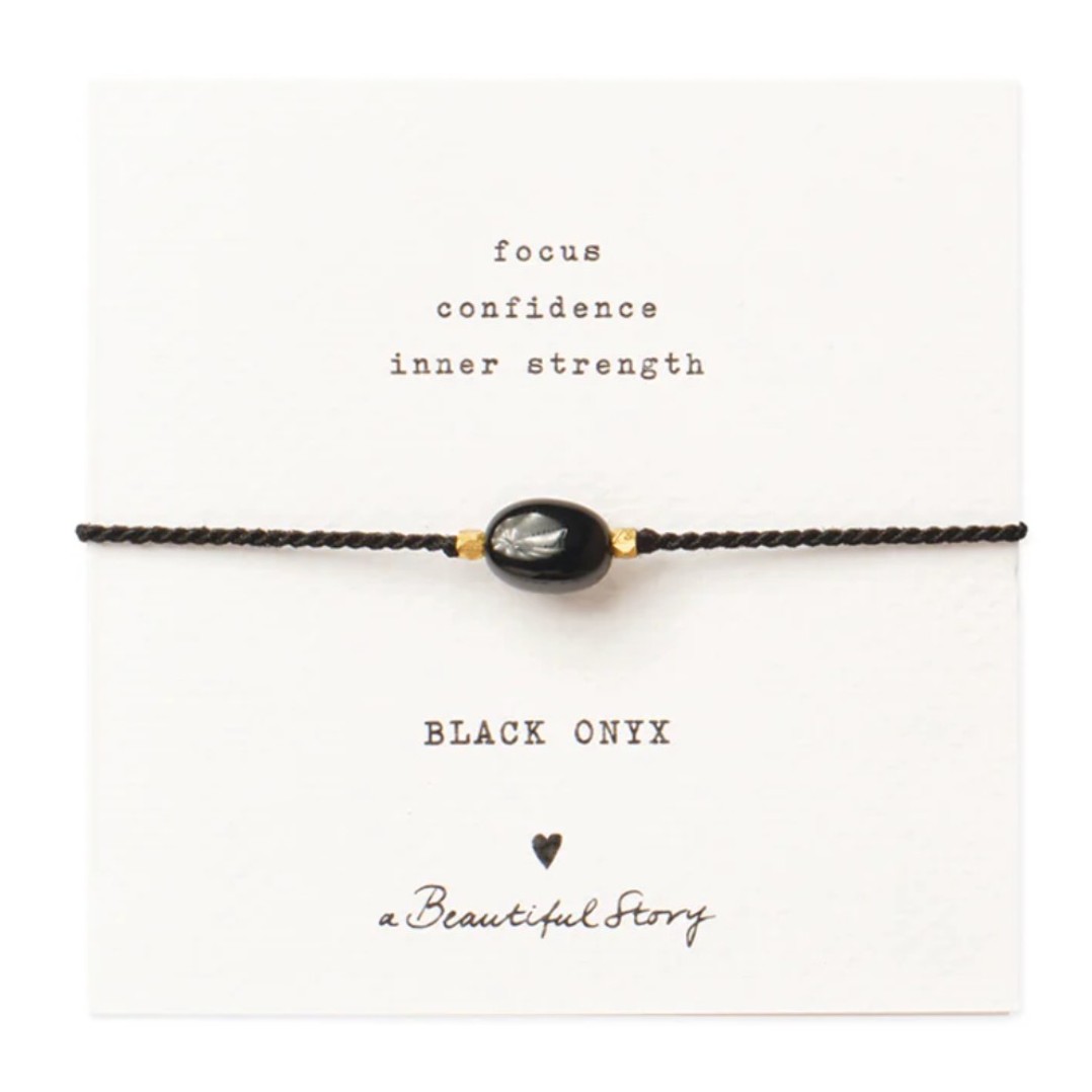 A Beautiful Story Armband Edelsteenkaart Zwarte Onyx