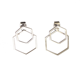 Oorbellen Hexagon Double