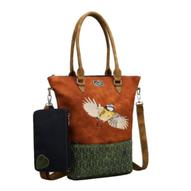 Hi-di-hi Tas Aves Cognac Dark Green