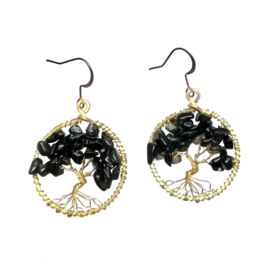 Oorbellen Tree Of Life Black