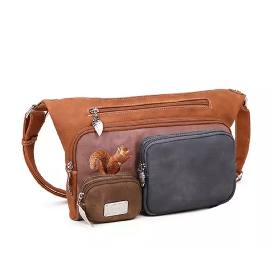 Hi-di-hi Tas Squirrel Cognac Multicolor