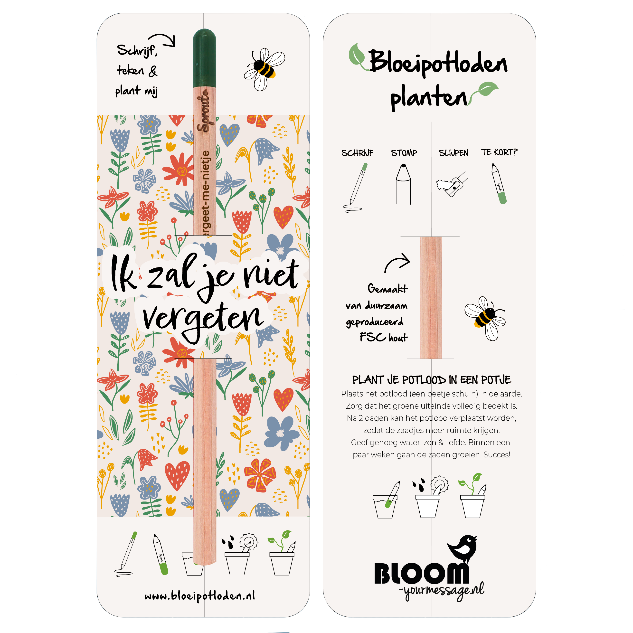 Bloom Your Message Bloeipotlood Juf & Meester