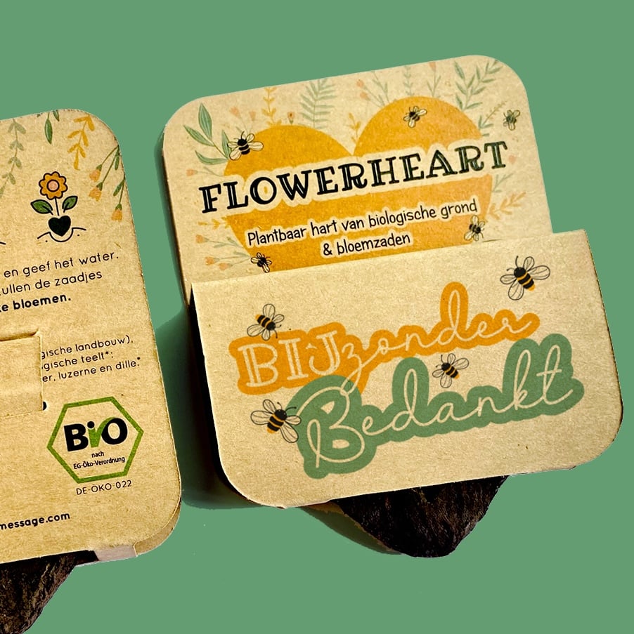 Bloom Your Message Flower Heart Bijzonder Bedankt Juf / Meester