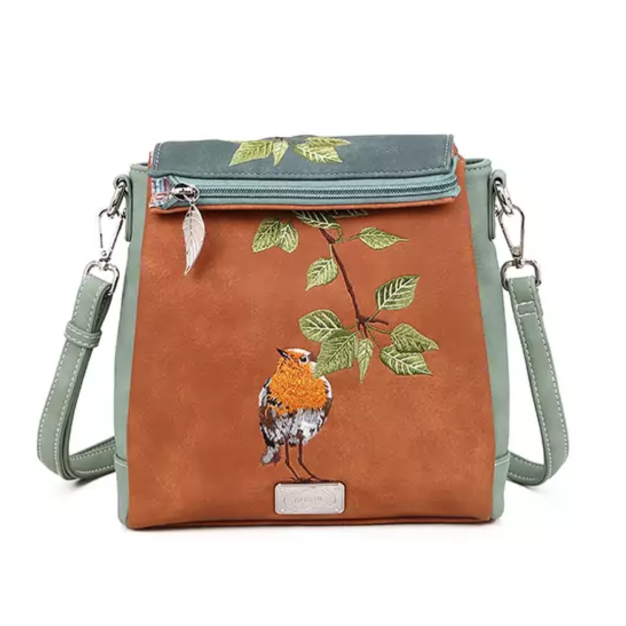 Hi-di-hi Tas Tweet Cognac Dark Blue Light Green