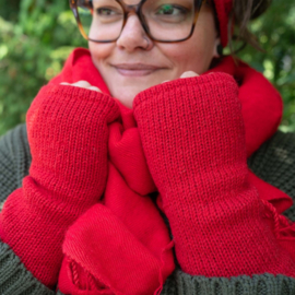 Sjaal Met Verhaal Handwarmers Cosy Rood