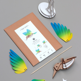 DIY 3D IJsvogel Geel Blauw