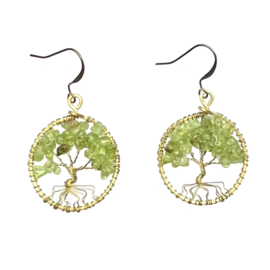 Oorbellen Tree Of Life Apple Green