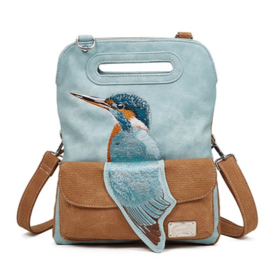 Hi-di-hi Tas Kingfisher Light Blue Cognac