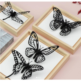 Assembli DIY 3D Grote Zijde Vlinder Zwart