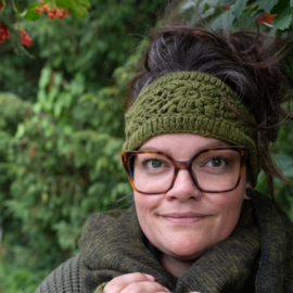 Sjaal Met Verhaal Haarband Granny Square Legergroen