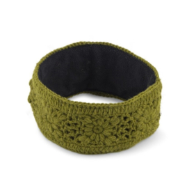 Sjaal Met Verhaal Haarband Granny Square Legergroen