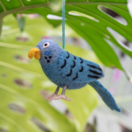 Sjaal Met Verhaal Hanger Grasparkiet Blauw