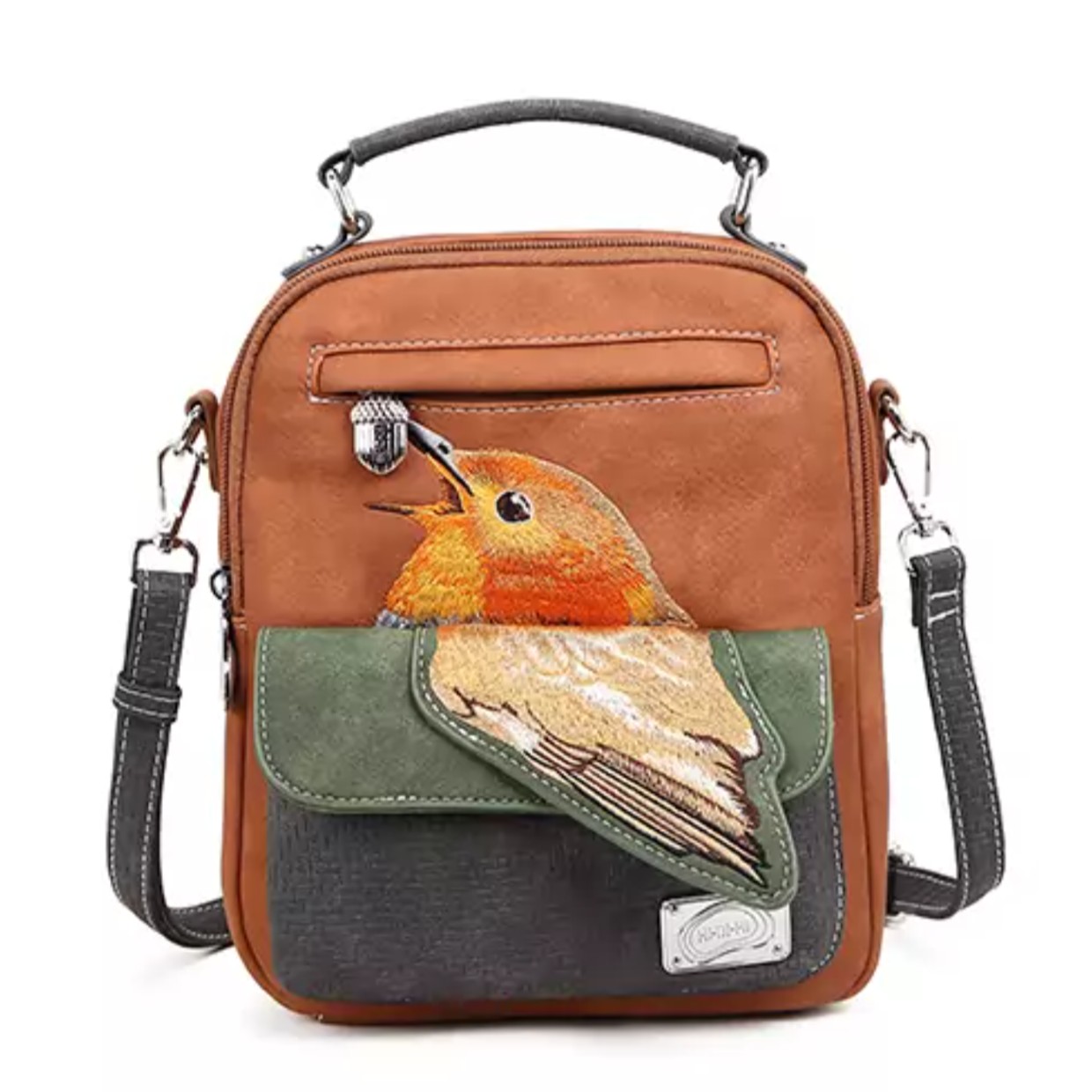 Hi-di-hi Tas Traveller Cognac Dark Green