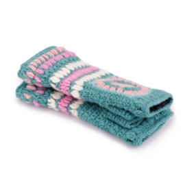 Sjaal Met Verhaal Handwarmers Granny Square Turquoise Roze