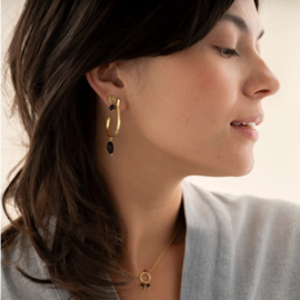 A Beautiful Story Oorbellen Attracted Zwarte Onyx