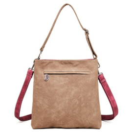 Hi-di-hi Tas King Shopper Cerise Brown
