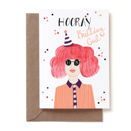 Reddish Design Kaart Hooray Birthday Girl