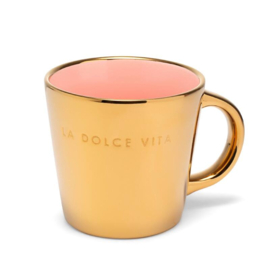 Vondels Cappuccinokop La Dolce Vita Goud Roze