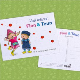 Bloom Your Message Groeikaart Fien & Teun Veel Liefs