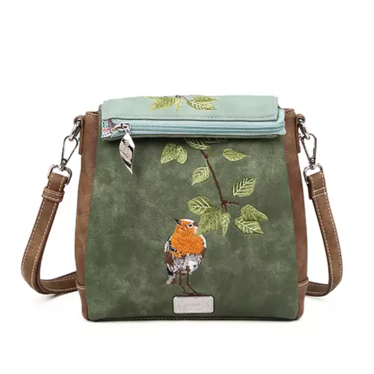 Hi-di-hi Tas Tweet Dark Green Light Green Dark Brown