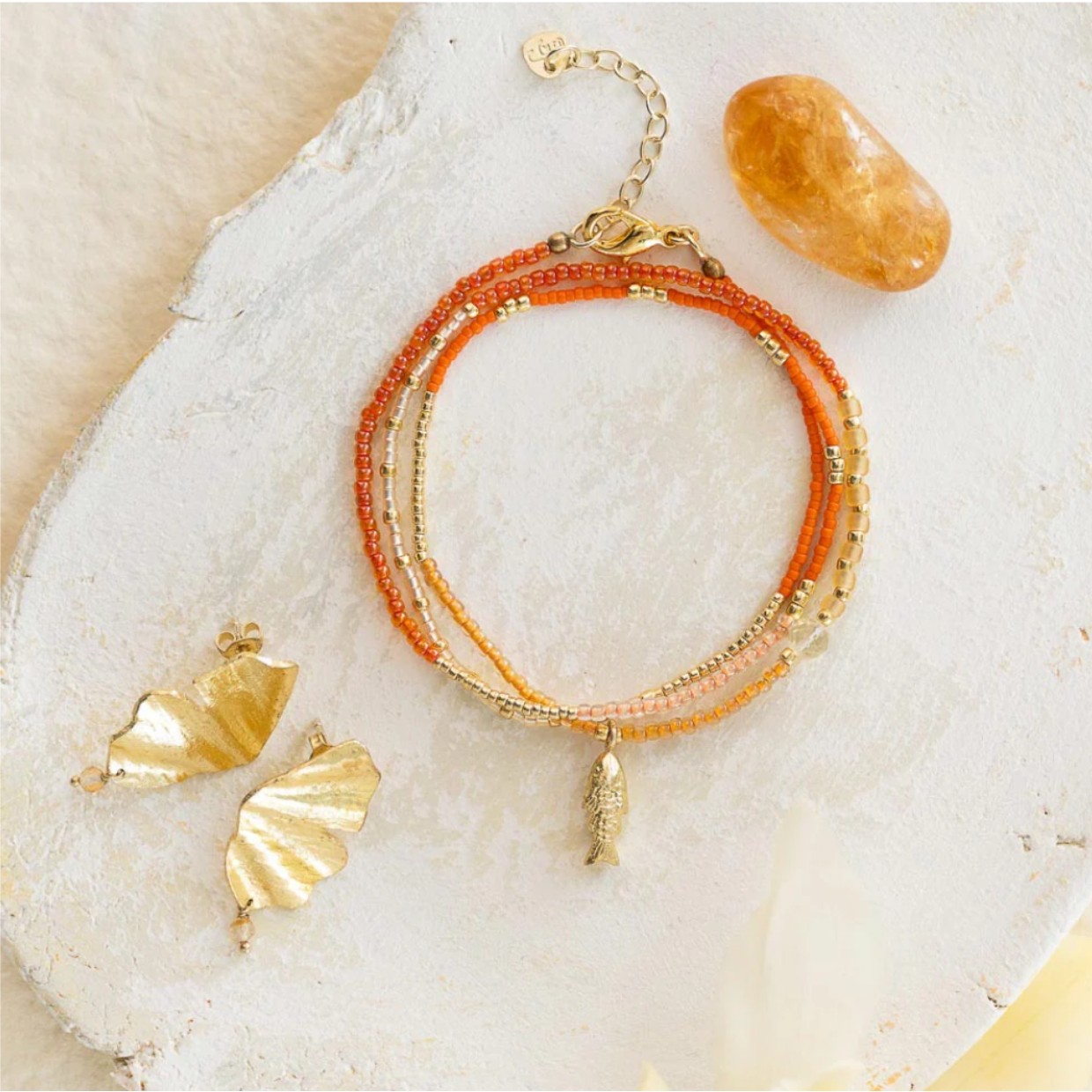A Beautiful Story Oorbellen Exotic Citrien