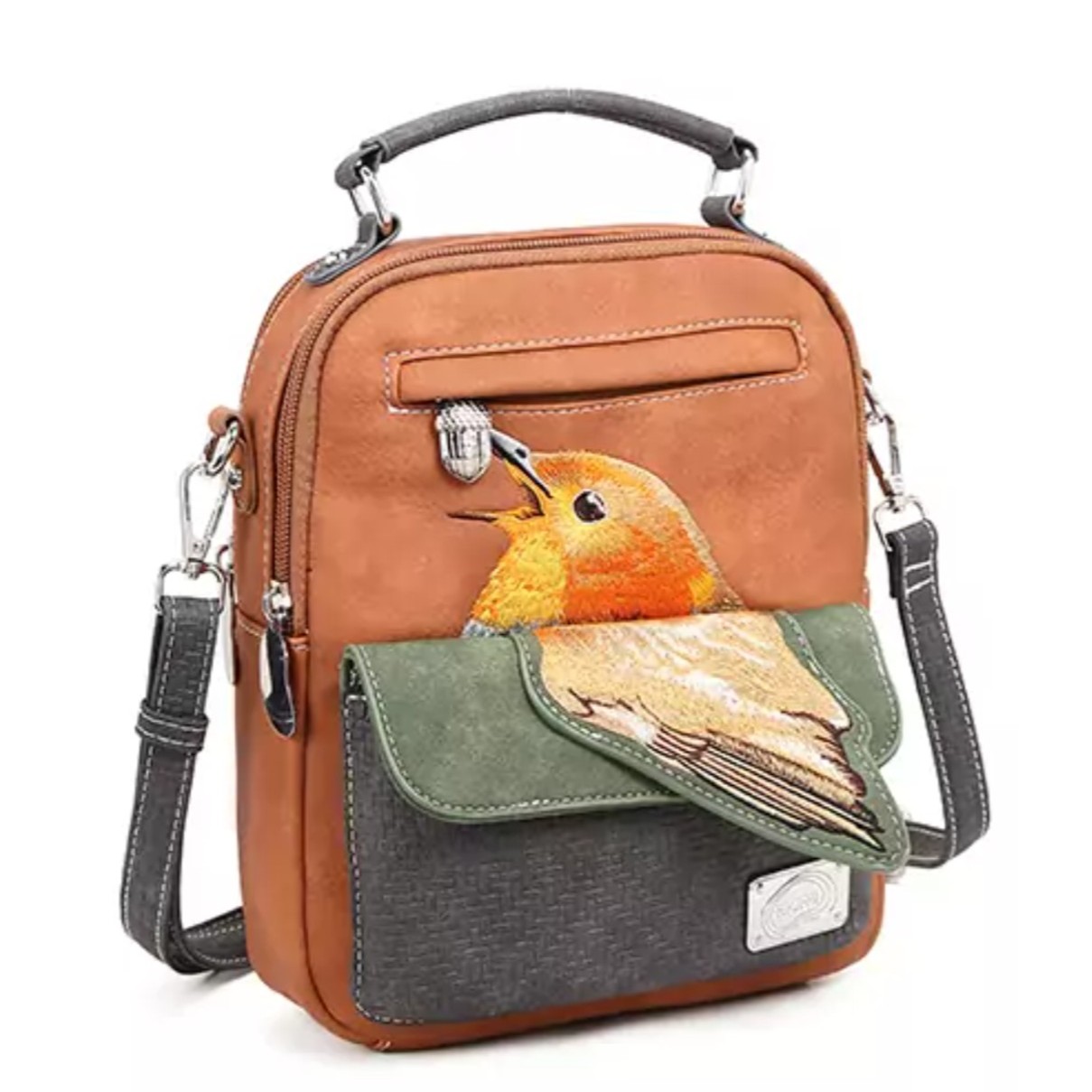 Hi-di-hi Tas Traveller Cognac Dark Green