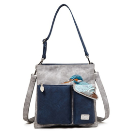 Hi-di-hi Tas King Shopper Grey Navy Blue