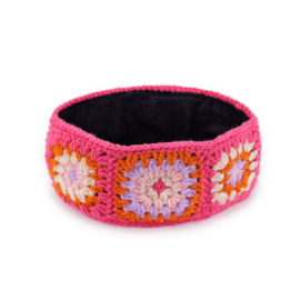 Sjaal Met Verhaal Haarband Granny Square Fuchsia Oranje