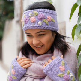 Sjaal Met Verhaal Haarband Flower Lila