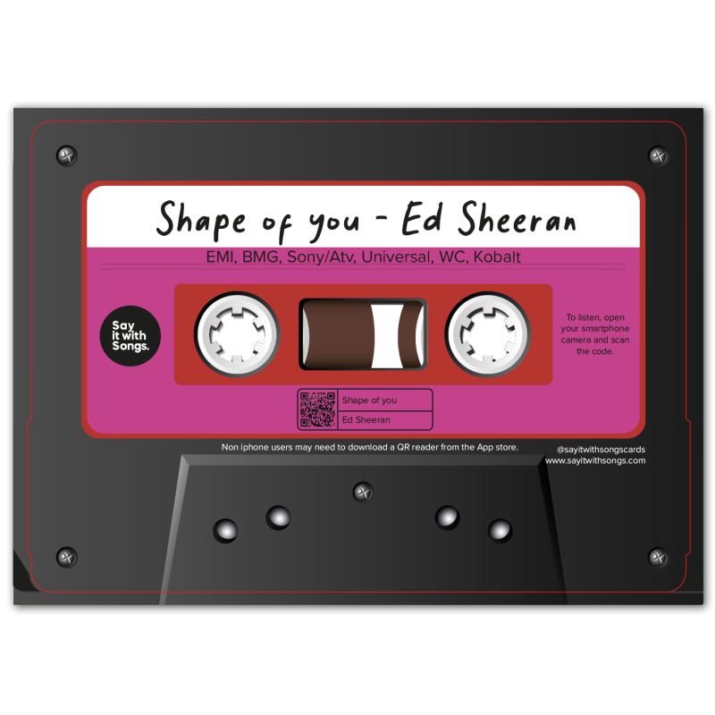 Say It With Songs Kaart Ed Sheeran Shape Of You