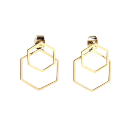 Oorbellen Hexagon Double