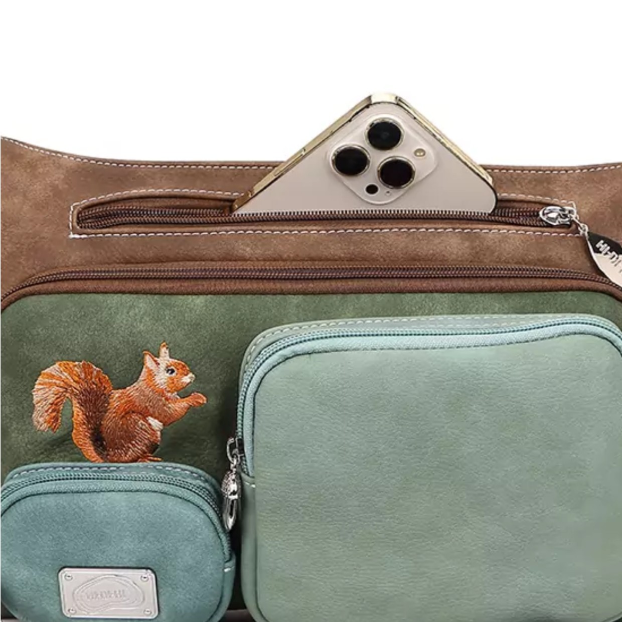 Hi-di-hi Tas Squirrel Dark Brown Multicolor