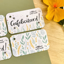 Bloom Your Message Bloeikaart Mini Gefeliciteerd