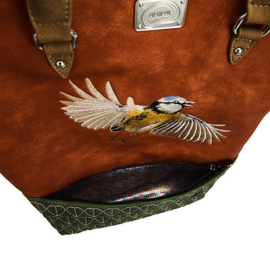 Hi-di-hi Tas Aves Cognac Dark Green