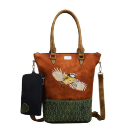 Hi-di-hi Tas Aves Cognac Dark Green