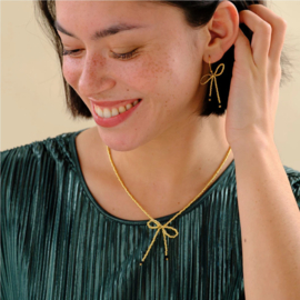 A Beautiful Story Ketting Wishful Zwarte Onyx Goud