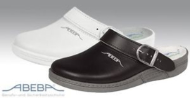 ORTHOPEDISCHE LEDEREN KLOMP WIT/ZWART