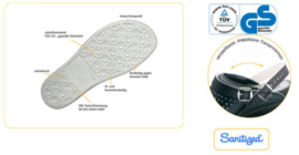 ORTHOPEDISCHE LEDEREN KLOMP WIT/ZWART