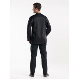 CHEF JACKET EASYCARE BLACK ZIPPER