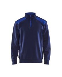 3353 Sweater Bi-colour met halve rits