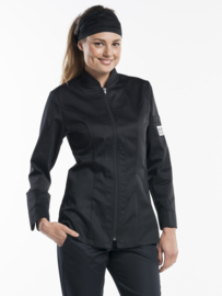 CHEF JACKET EASYCARE BLACK ZIPPER