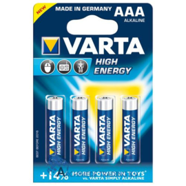 VARTA HIGH ENERGY AAA BLISTER 4 STUKS