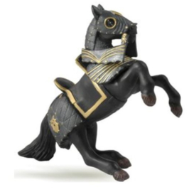 ensemble chevalier armure noire + cheval 39275 39276