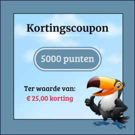 kortingscoupon t.w.v. € 25,00
