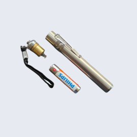 Schouwlampje pen model zilver