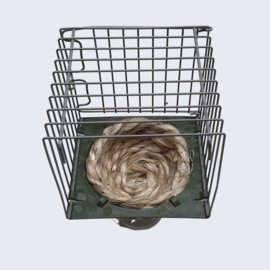 Draadnestkast groot incl. plastic nest grijs/groen